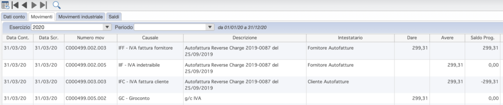 Scheda IVA con giroconto